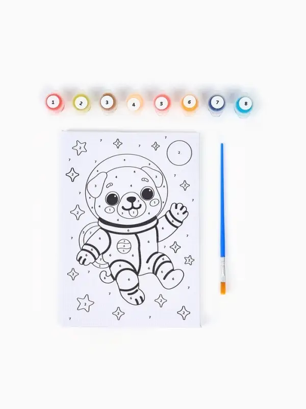 Картина по номерам &laquo;Мопс в скафандре&raquo;, 21&times;15 см