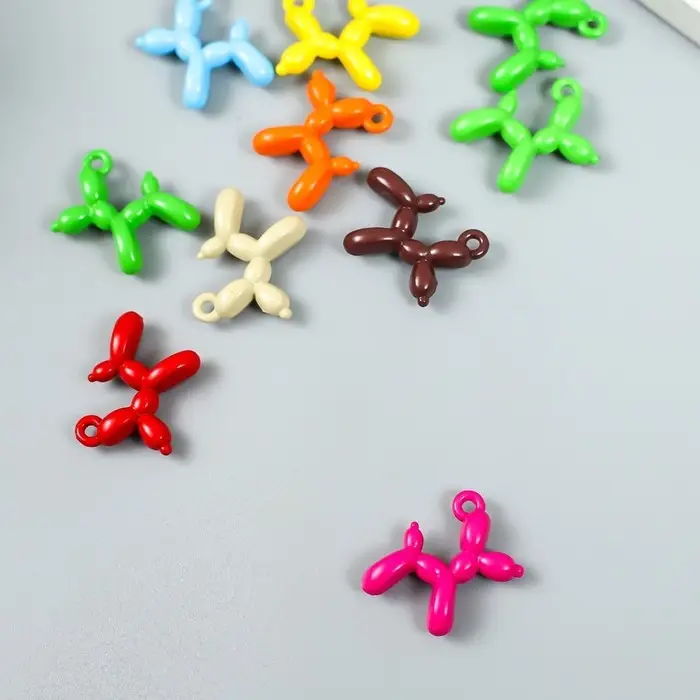 Металлический элемент, декоративная подвеска &laquo;Арт Узор. Надувной шарик: собака&raquo;, 0.6&times;1.4&times;1.9 см, МИКС