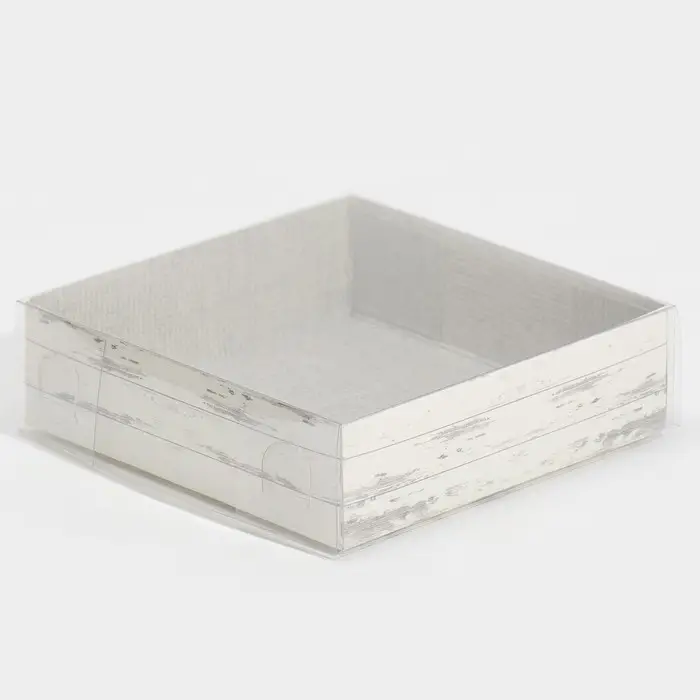 Кондитерская упаковка, коробка для макарун с пластиковой крышкой, Just for you, 12 х 12 х 3.5 см