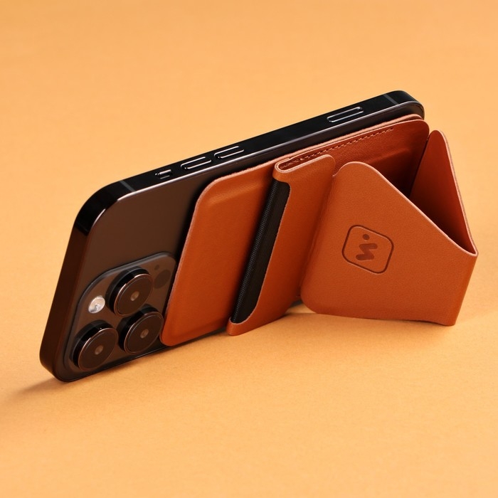 Магнитный кошелёк-подставка Windigo, поддержка Magsafe, для iPhone 12/13/14/15, кленовый коричневый Магнитный кошелёк-подставка Windigo, поддержка Magsafe, для iPhone 12/13/14/15, кленовый коричневый