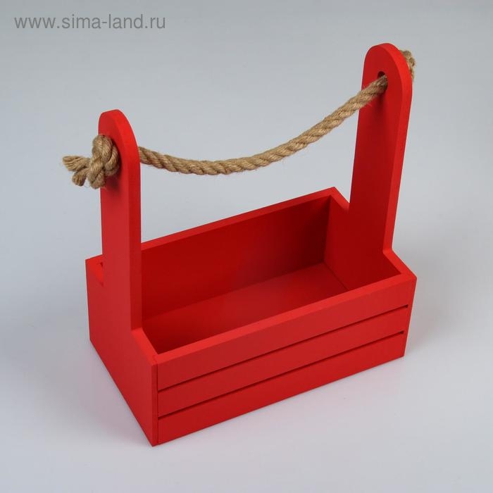 Набор кашпо деревянных 3 в 1 (30.5&times;18.5&times;35; 25.5&times;15&times;30; 20&times;12&times;23) "Аром", красный