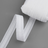 Шторная лента фиксированная сборка, матовая, 2,5 см, 80 &plusmn; 1 м, цвет белый