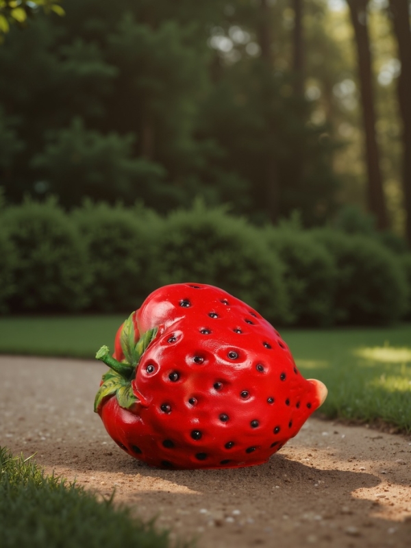 Садовая фигура из полистоуна &laquo;Клубника&raquo;, 27&times;30&times;36 см