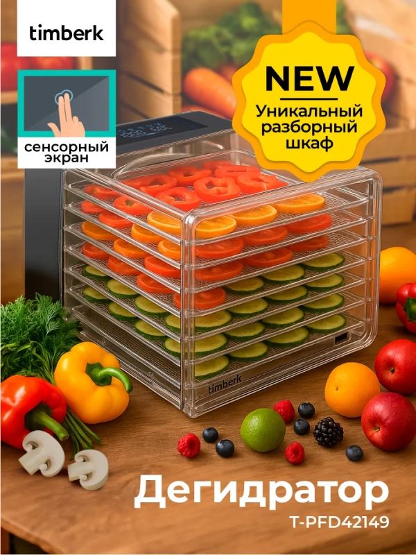 Сушилка для овощей и фруктов, дегидратор T-PFD42149