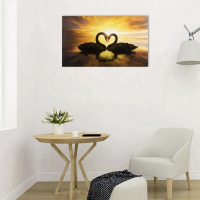 Картина на холсте "Любовь и лебеди" 60*100 см Картина на холсте "Любовь и лебеди" 60*100 см