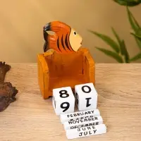 Календарь настольный "Рыбка" дерево 7х4х9 см, цв. оранжевый