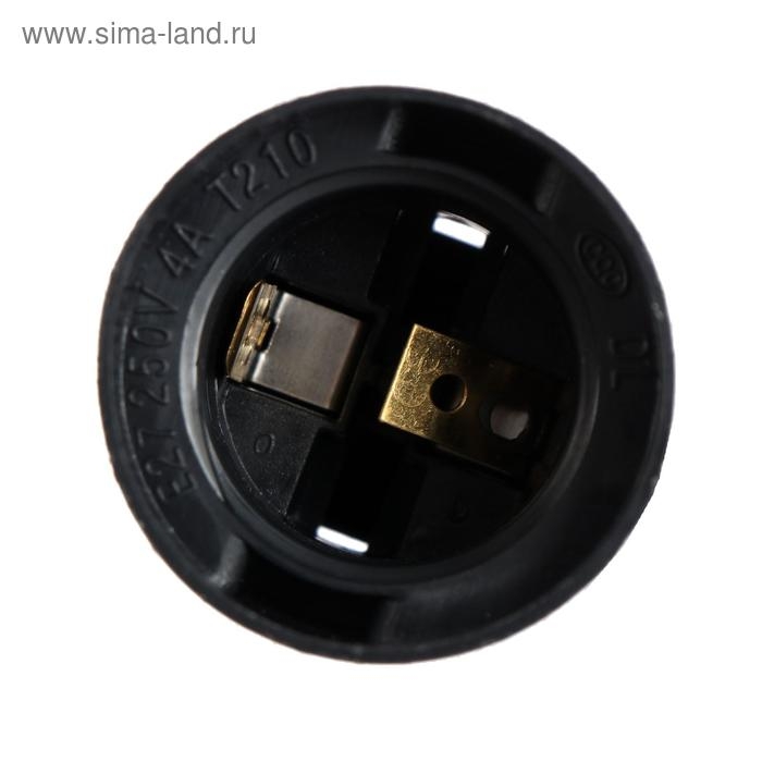 Патрон подвесной, E27, с клеммной колодкой, черный