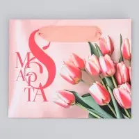 Пакет подарочный ламинированный, упаковка, &laquo;8 марта&raquo;, S 12 х 15 х 5.5 см