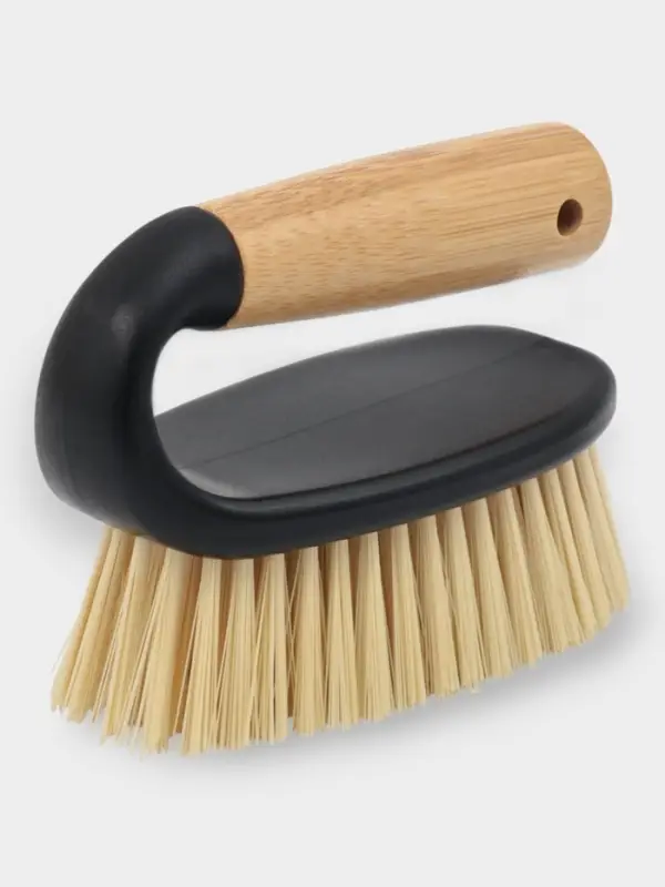 Щетка утюжок "Meli", бамбуковая ручка, цвет черный 12,5х6,5х9,5 см