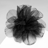 Брошь текстильная &laquo;Цветок&raquo; объемный, невесомый,цвет чёрный