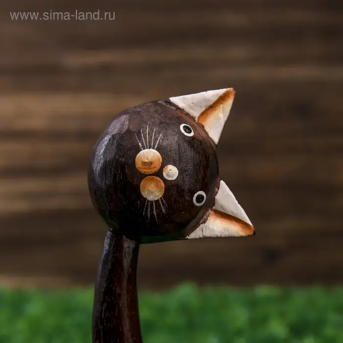 Сувенир &laquo;Кошки белые ушки. Любопытство&raquo;, набор 3 шт., h=13 см, h=19, h=28 см, дерево