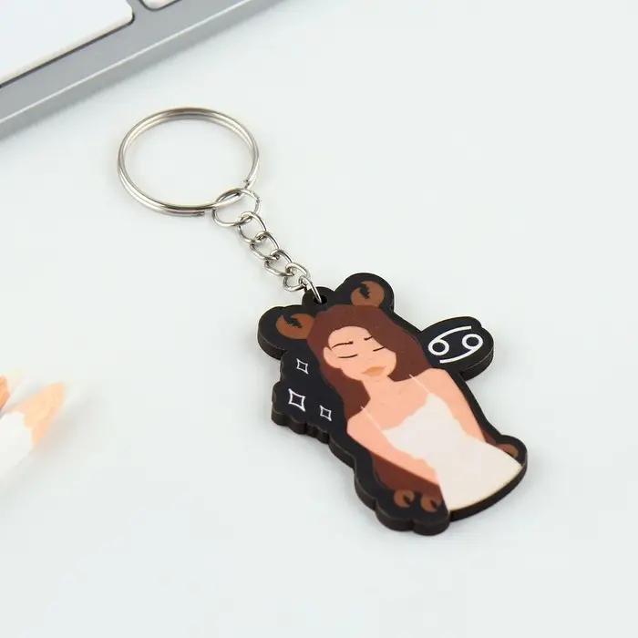 Брелок для ключей деревянный &laquo;Рак&raquo;, знак зодиака, 4,5 х 6 см