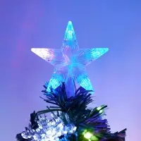 Ёлка фиброоптическая &laquo;Снежинки&raquo; 90 см, d нижнего яруса 45 см, 80 веток, мигание