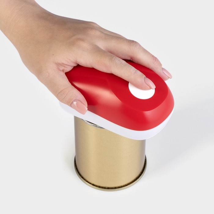 Нож консервный электрический Доляна &laquo;Чудо&raquo;, 12&times;7&times;6,5 см, цвет красный