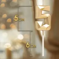 Свеча в торт на шпажке &laquo;Алмаз&raquo;, цифра 5, шампань, 5&times;2.6 см