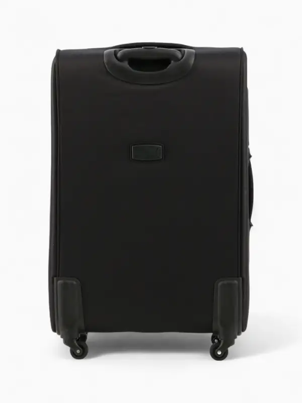 Чемодан 28", Текст, 47*29*77, отд на молнии, 2 нар/карм, увелич, код замок, 4 колеса, черный   10872