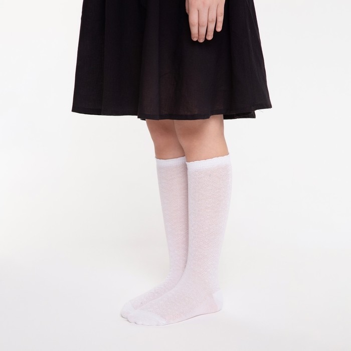 Гольфы детские, цвет белый, размер 16-18