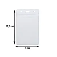 Бейдж вертикальный, 74&times;100 мм, 350 мкм, внешний размер 80&times;125 мм, с зип защёлкой