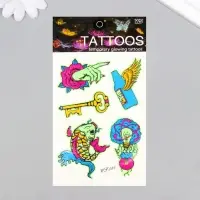 Переводные тату на тело светящиеся цветные &laquo;Чудные сны&raquo;, 14.3&times;7.5 см