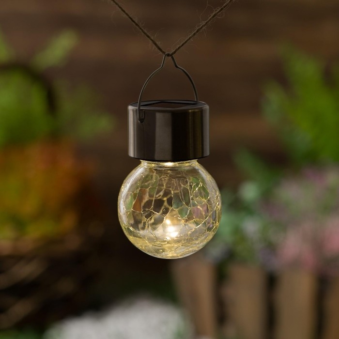 Садовый светильник на солнечной батарее &laquo;Лампочка&raquo;, 7&times;9&times;7 см, 1 LED, свечение тёплое белое