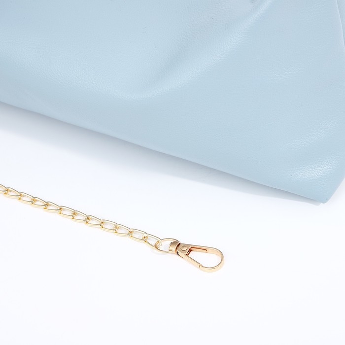 Сумка-багет на молнии, цвет голубой