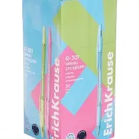 Ручка шариковая ErichKrause R-301 Spring Stick & Grip, узел 0.7 мм, чернила синие, резиновый держатель, длина линии письма 2000 метров,МИКС