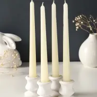 Набор свечей античных, 2,3х 24,5 см, 5 ч, 55 г, 4 штуки, слоновая кость