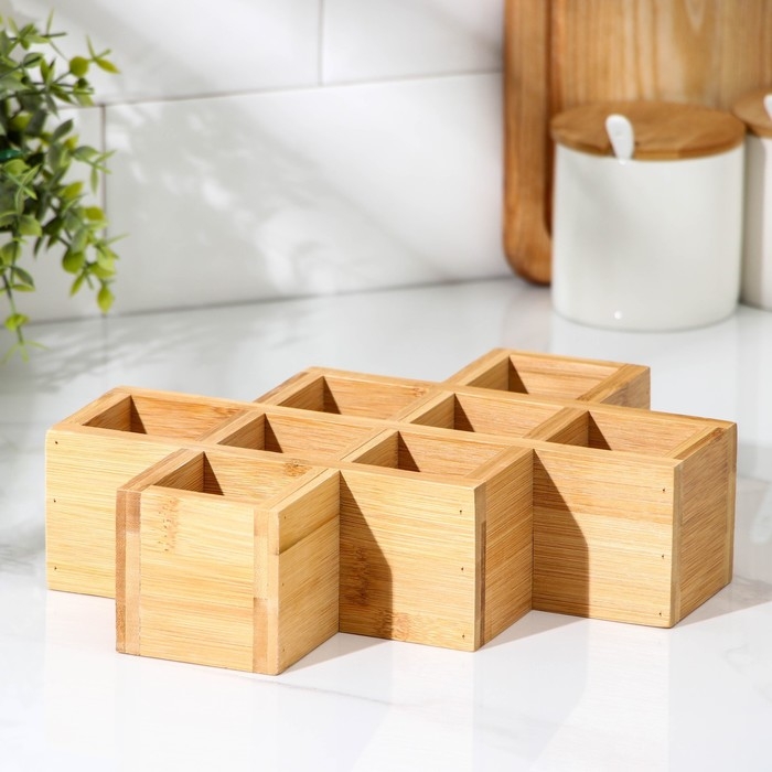 Подставка для бутылок Доляна, 24,5&times;17&times;6,2 см, бамбук