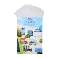 Бумага для акварели А4, 10 листов, блок 180 г/м², ErichKrause "Черничный бульвар", 100% белизна, в картонной папке Бумага для акварели А4, 10 листов, блок 180 г/м², ErichKrause "Черничный бульвар", 100% белизна, в картонной папке