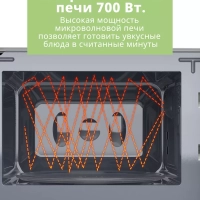 Встраиваемая микроволновая печь CBM2010W, 20 л, сенсорная