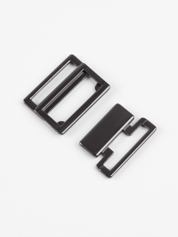 Застёжка для купальника металл 2,4*2,4см вн 20мм чёрный никель АУ