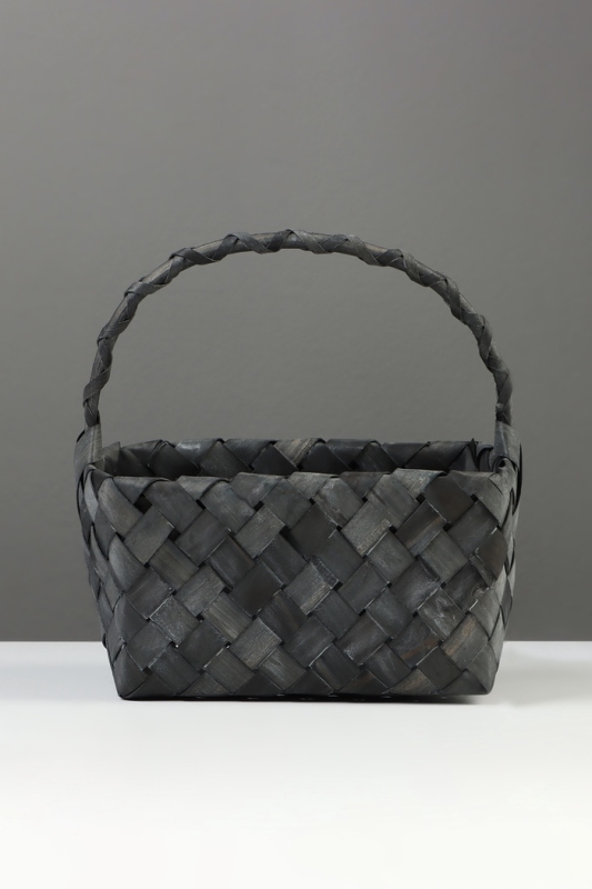 Корзина плетёная, 27×14×13 см, плетёная ручка h=13 см, ива, серая Корзина плетёная, 27×14×13 см, плетёная ручка h=13 см, ива, серая