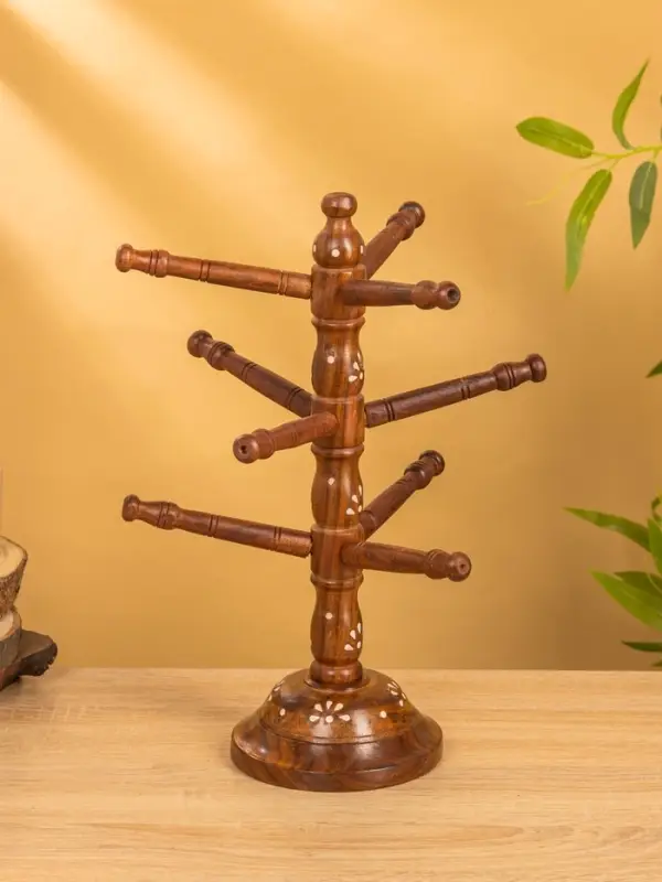 Подставка для кружек "Дерево" 12х12х34 см, дерево шишам