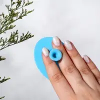 Щётка для умывания &laquo;Овал&raquo;, на присоске, 6.3&times;5.2 см, голубая