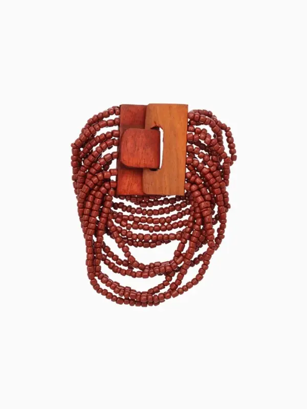 Браслет плетёный 20х5 см, цв. коричневый