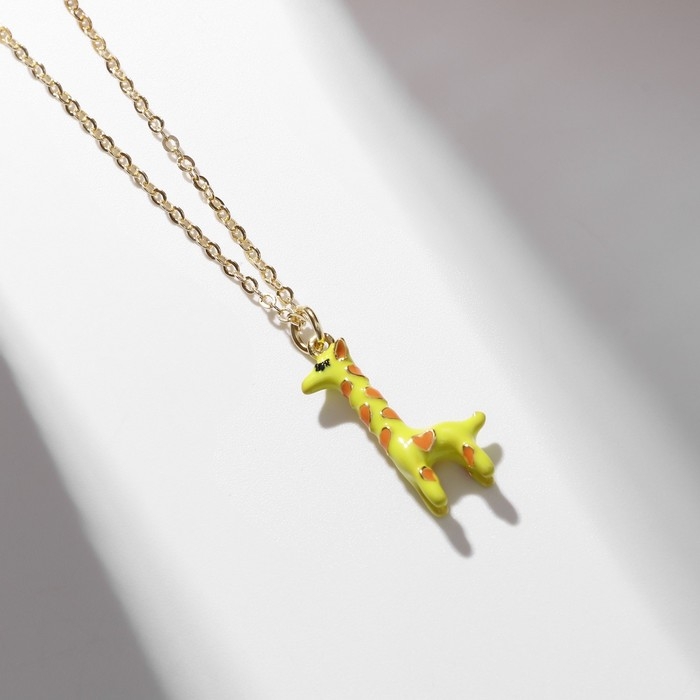 Кулон &laquo;Прелесть&raquo; жираф, цвет жёлто-коричневый в золоте, 40 см