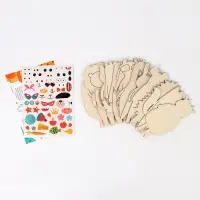 Роспись по дереву &laquo;Весёлые зверята&raquo;, 13 основ, с наклейками