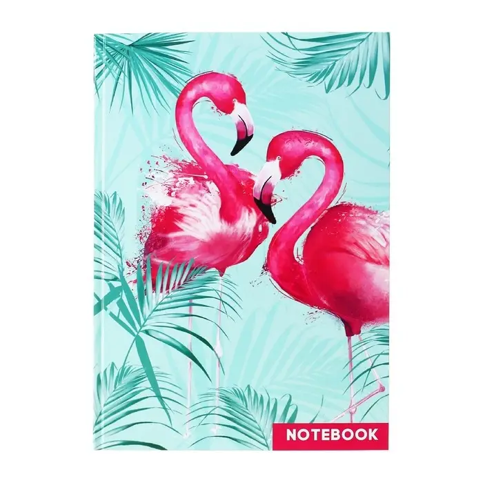 Колледж-тетрадь в твердой обложке 7БЦ, А4, 80 листов, Фламинго 1, блок в клетку, глянцевая ламинация