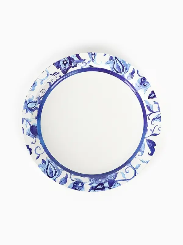 Тарелка одноразовая бумажная &laquo;Синие Узоры&raquo;, 17 см, 6 шт