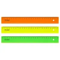Линейка 25 см Стамм, пластиковая, непрозрачная, неоновые цвета, европодвес, микс