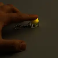 Брелок - антистресс для ключей на карабине &laquo;Кнопка кейкап&raquo;, световой, белый, 2&times;2&times;2.6 см