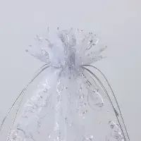 Мешочек подарочный &laquo;С Новым годом&raquo;, органза, серебристый, 20 х 30 см