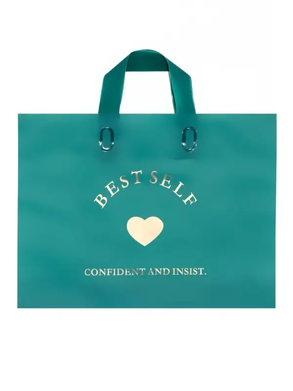 Пакет с петлевой ручкой зеленый 34 х 25 х 8 см  80 мкм