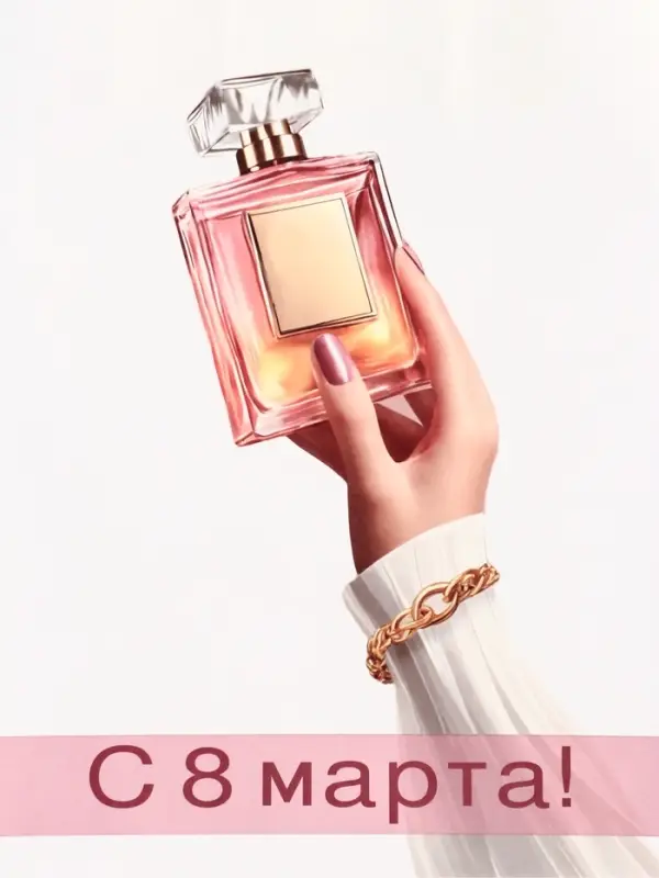 Пакет подарочный крафт &laquo;С Женским Днём&raquo; 18&times;8&times;25 См