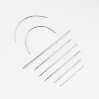 Иглы швейные, для кожи, 7.3/6.8/6.2/6/5.9/5.4/4.3/3.7 см, d=2/1/0.8/0.5 мм, 8 шт.