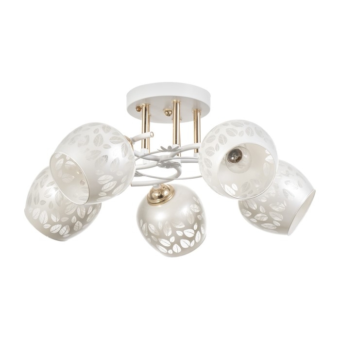 Люстра "Фания" 5хЕ27 40Вт бело-золотой 58х58х27 см BayerLux