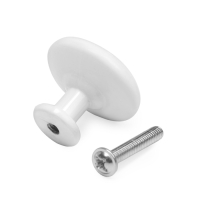 Ручка кнопка ТУНДРА LIGHT PK036WH, белая, 8 шт TMP