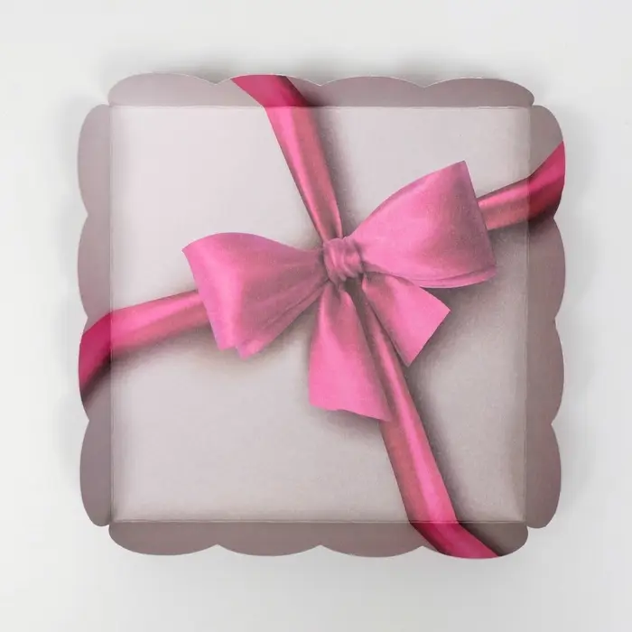 Коробка для печенья, &laquo;Бант розовый&raquo;, 15&times;15&times;3 см
