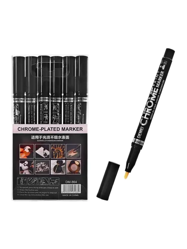 Маркер-краска (хром) наконечник пулевидный 4 мм, серебро