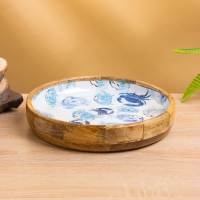 Блюдо "Крабы" дерево манго 25х25х4,5 см